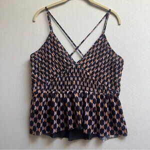 Anthropologie v neck cami peplum top Sz L